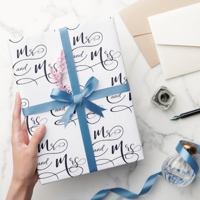 Papier Cadeau M. et Mme la Mariage Texte (Cadeaux)