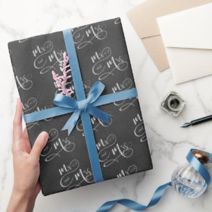 Papier Cadeau M. & Mme sur tableau noir