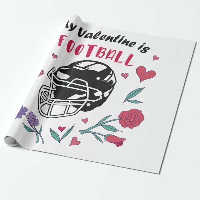 Papier Cadeau Ma Saint Valentin est Carte de visite de football (Déroulé)