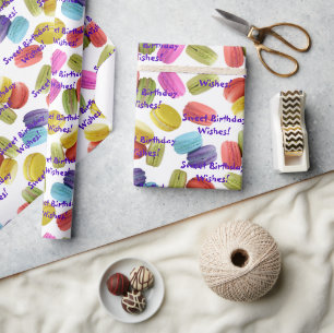 Papier Cadeau Macaron Cookies Motif Toutes les occasions Modèle