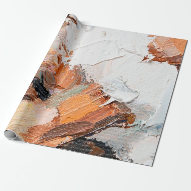 Papier Cadeau Macro. Abstract art. Expressive embossed pasty oil (Déroulé)