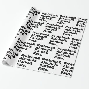 Papier Cadeau Macronutriments. Protéines & Alcool & Carbes & Gra