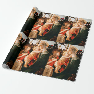Papier Cadeau Madone et Enfant avec saint Jean-Baptiste