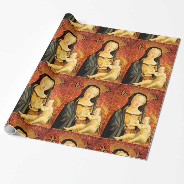 PAPIER CADEAU MADONNA ET ENFANT (Déroulé)