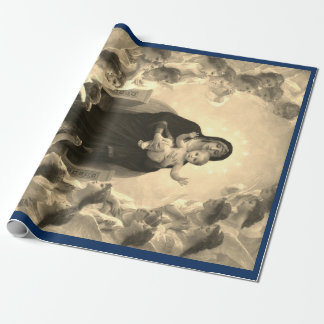 Papier Cadeau MADONNA ET ENFANT NOËL CADEAU WRAP Bouguereau