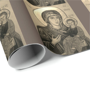 Papier Cadeau Madonna et motif de beaux-arts d'enfant