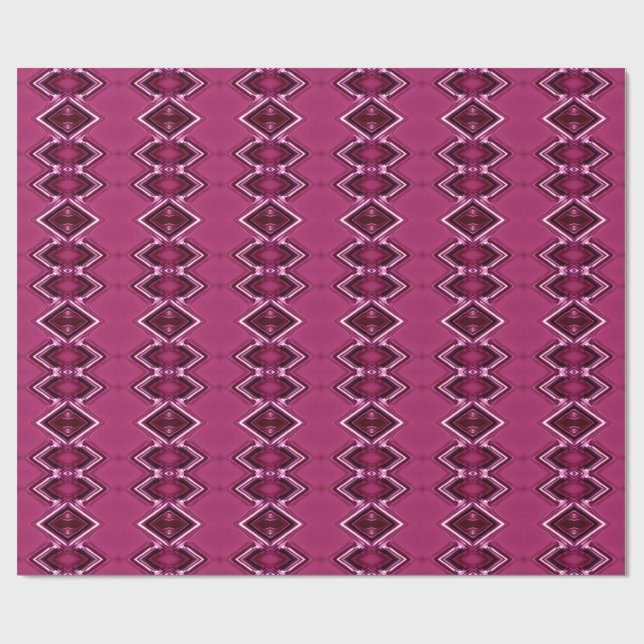 Papier Cadeau magenta diamond pattern (Plat)