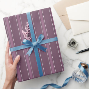 Papier Cadeau Magenta Gris foncé et Rayures Magenta Gris