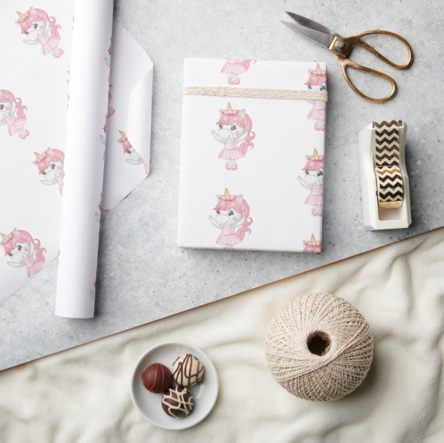 Papier Cadeau Magical Pink Unicorn Ballerina (Artisanat)