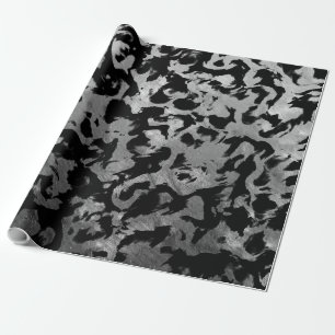 Papier Cadeau Magie Abstraite - Noir argenté