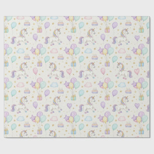 Papier Cadeau Magie d'anniversaire licorne – Célébration de fant