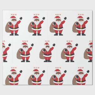 Papier Cadeau Magie de vacances African American Père Noël