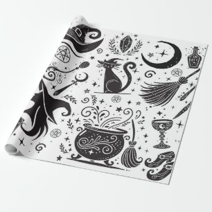 Papier Cadeau Magique sorcière Whimsical Wiccan Pagan Parti