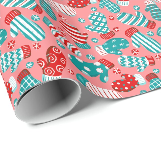 Papier Cadeau Magnifique Enveloppe cadeau Mittens (Coin rond)