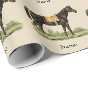 Papier Cadeau Magnifique enveloppement cadeau Cheval Art personn