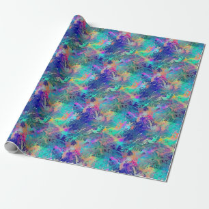Papier Cadeau Magnifique motif imprimé de corail océanique iride