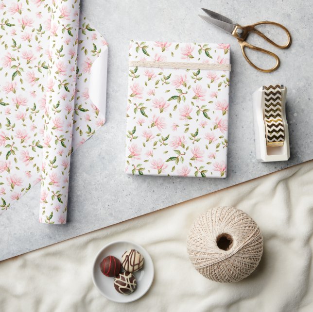 Papier Cadeau Magnolia Délicatesse : Un Rêve Romantique (Artisanat)