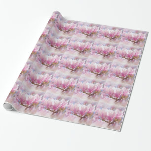 Papier Cadeau Magnolia rose-pourpre en floraison - Fleur de prin