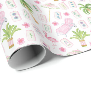 Papier Cadeau Mahjong Palm Beach Aquarelle