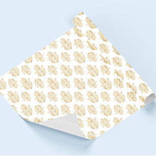 Papier Cadeau Main de tournesol or Hamsa
