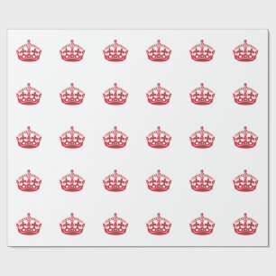 Papier Cadeau Maintenez calme la couronne de victoire rouge