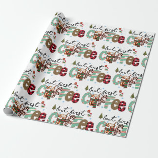 Papier Cadeau Mais premier café Joyeux Noël