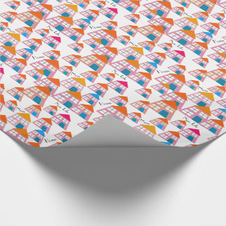 PAPIER CADEAU MAISON CHAUFFANT, NOUVELLE MAISON, MAISON MOBILE