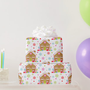 Papier Cadeau Maison en pain d'épice - Conception de Noël Whimsi