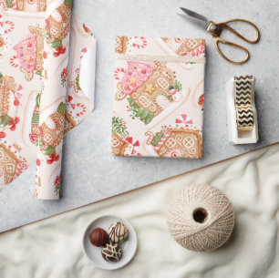 Papier Cadeau Maison en pain d'épices Cute Motif