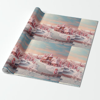 Papier Cadeau Maison en pain d'épices Imaginaire avec bonbons 4