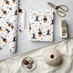 Papier Cadeau Maison hantée épouvantable Halloween