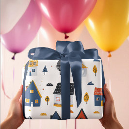 Papier Cadeau Maisons de ville adorables