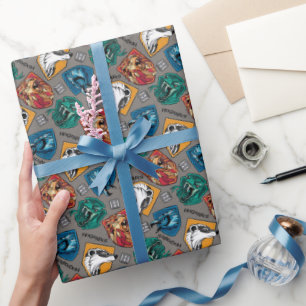 Papier Cadeau Maisons HOGWARTS™ Motif hachuré