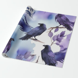 Papier Cadeau Majestic Watercolor Crow Motif