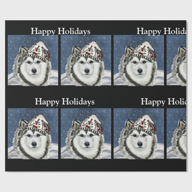 Papier Cadeau Malamute d'Alaska   (Plat)