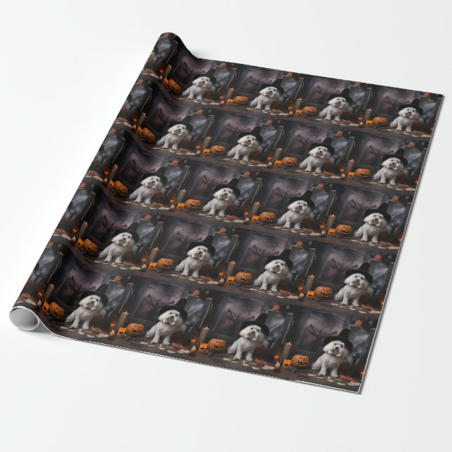 Papier Cadeau Maltais Citrouille Halloween effroi (Déroulé)
