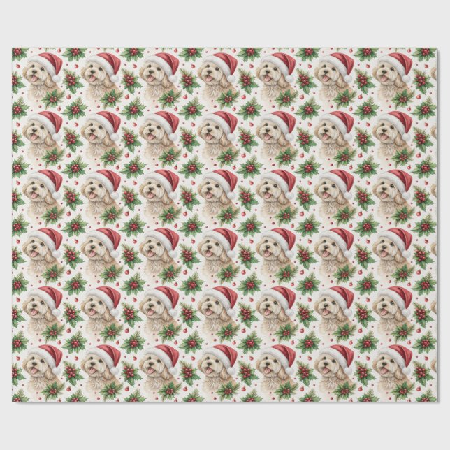 Papier Cadeau Maltipoo Christmas Wrapping Paper (Plat)