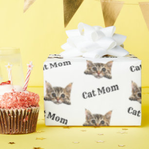 Papier Cadeau Maman Chat Regardant Lambkin Motif Répétitif