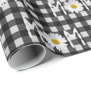 Papier Cadeau Maman Daisy Sur En vichy Papier Enveloppant