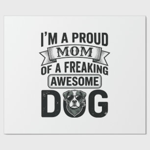Papier Cadeau Maman de chien fière dessin vectoriel de gravure v