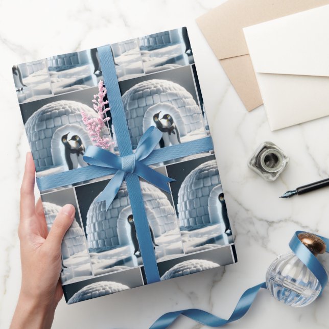 Papier Cadeau Manchots dansant lentement (Cadeaux)