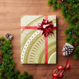 Papier Cadeau Mandala d'or et de paillettes
