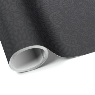 Papier Cadeau Mandala ornemental noir