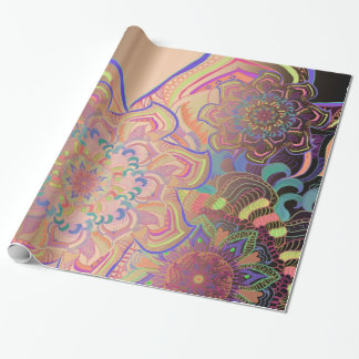 Papier Cadeau Mandala Trois couches en or