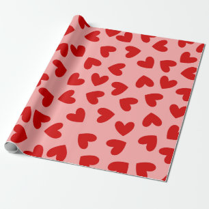 Papier Cadeau maneater coeur amour valentines rouge rose