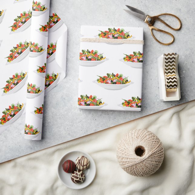 Papier Cadeau Mangez plus de plantes frais motivation salade let (Artisanat)