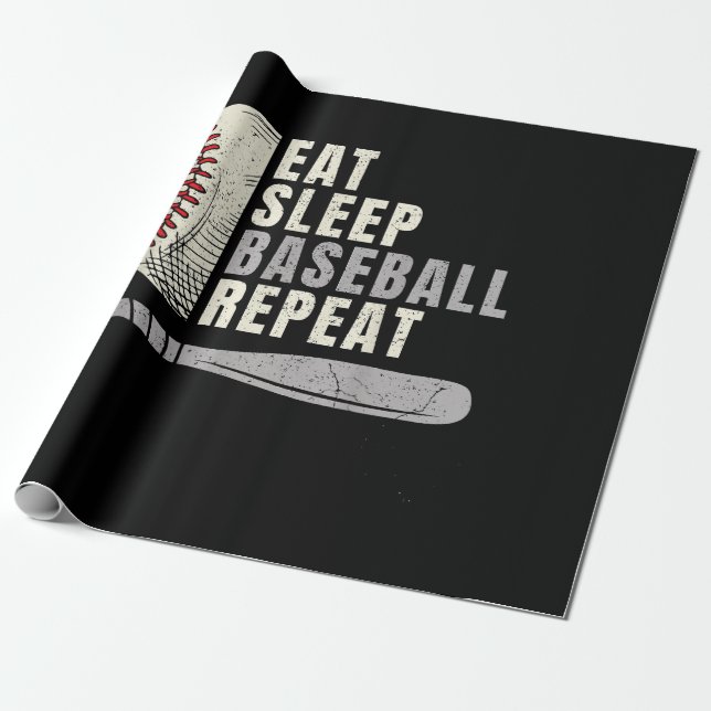 Papier Cadeau Mangez Sleep Baseball Répéter Funny Baseball Playe (Déroulé)