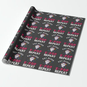 Papier Cadeau Mangez Sleep KPop Répéter Kawaii Panda