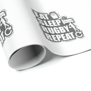 Papier Cadeau Mangez Sleep Rugby Répéter Football Sport