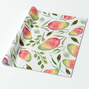 Papier Cadeau Mangues aquarelles  Motif  Fruits